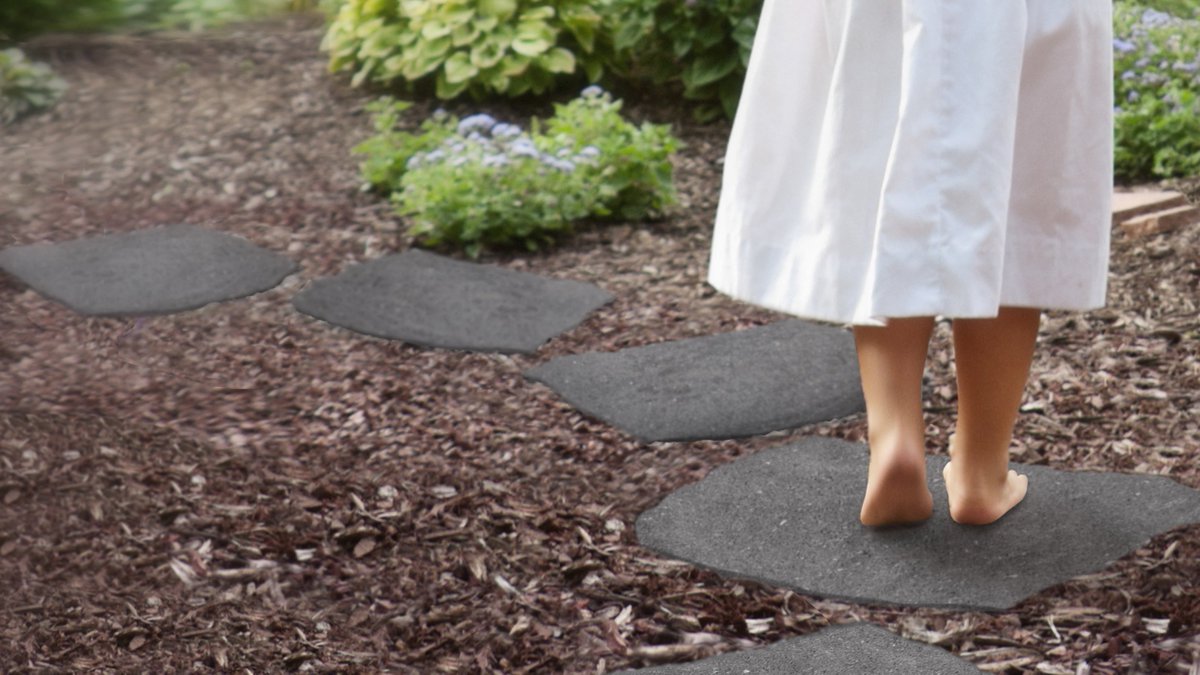 StepGarden's tweet photo. Most of us are planning to spend our time at home, in our yards and gardens this season.  
Why not reconnect with the simplicity of nature right in your own #outdoorliving space with a new #landscapedesign? 
#Recycledrubber #steppingstones offer traction in wet #Gardenscapes https://t.co/JF7Y52sEkp