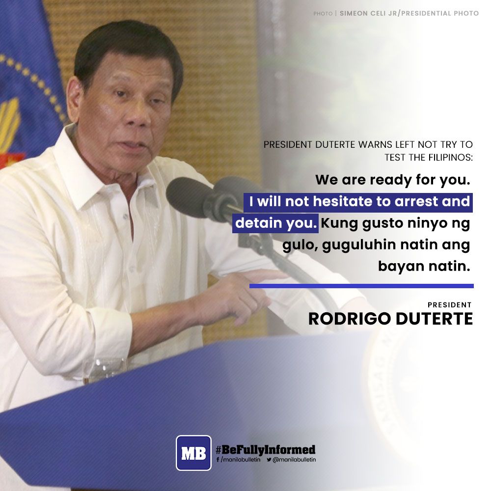manilabulletin's tweet photo. Duterte tells law enforcers: If someone causes trouble, shoot them dead
READ: https://t.co/hul41P5sMb https://t.co/3daWDz7EIZ