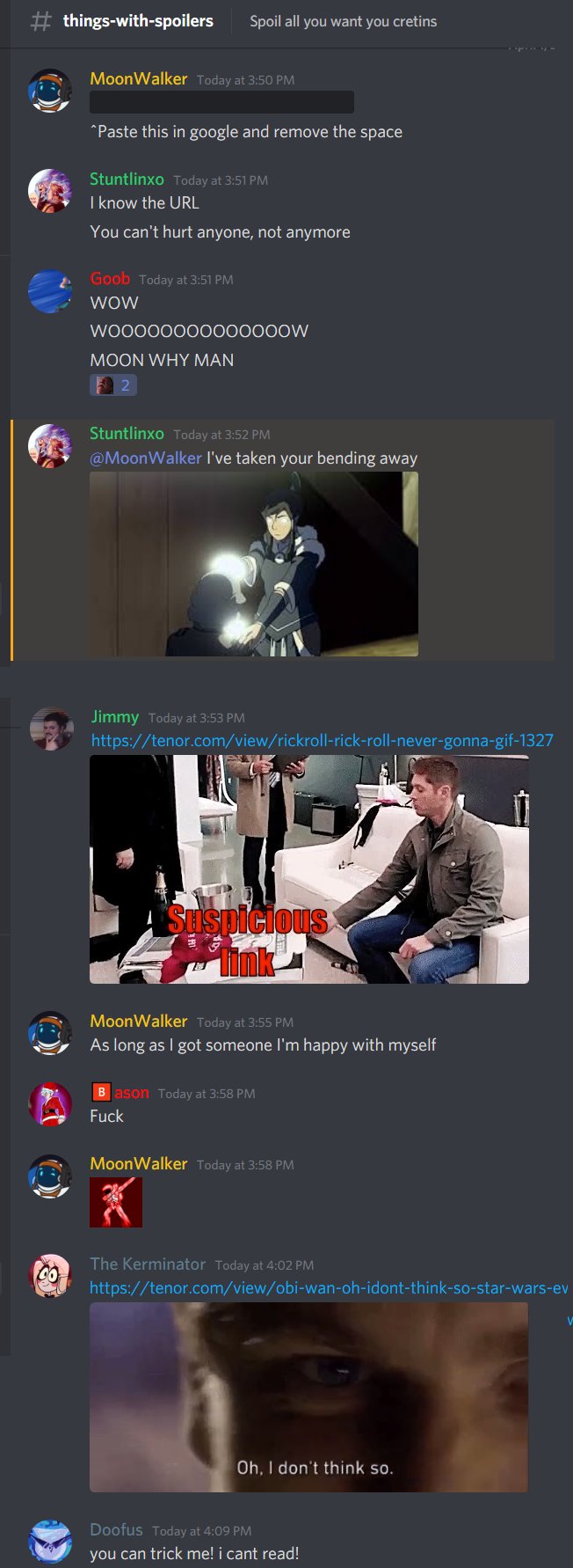 MoonWalker 🚀 on X: April Fools only just started and it didn't take long  for me to Rick Roll most of my discord server.  / X