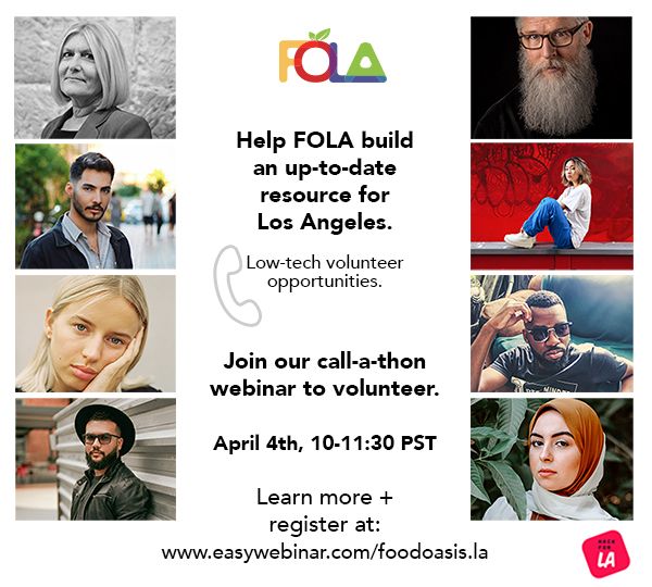 HackForLA's tweet image. Reminder: YOU can help from home, no tech skills required! Help the @FoodOasisLA team update directory listings to guide hungry Angelenos to food resources in this crisis. buff.ly/2UMKDNU is where you can register for the webinar to learn how to help. Sat, April 4.
