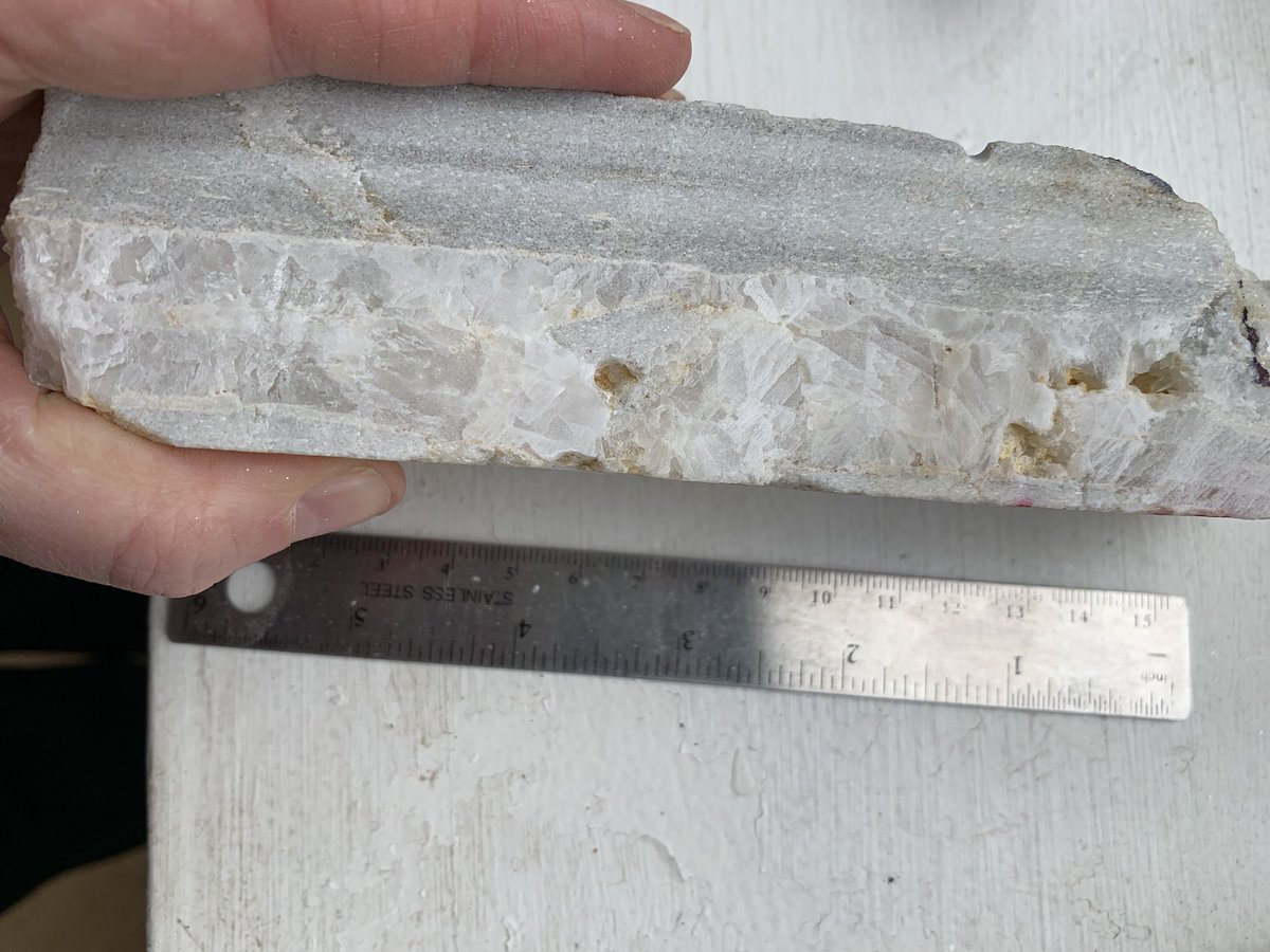 Geology_Helen's tweet photo. Fault rock from the Hekkelstrand Marbles of the Ofoten Synform, Hekkelstrand, Arctic Norway #metamorphics #structures #structuralgeology https://t.co/mQ6OLDWSdv