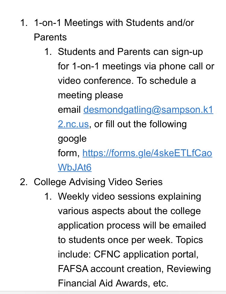 Lakewood_HS's tweet photo. An important message from Desmond Gatling, College Advisor. 

Phone: 919-407-0282
Email: desmondgatling@sampson.k12.nc.us

Twitter: @LHSCollegeAdv
Instagram: @lhscollegeadvising https://t.co/wGZ3JUCBSG
