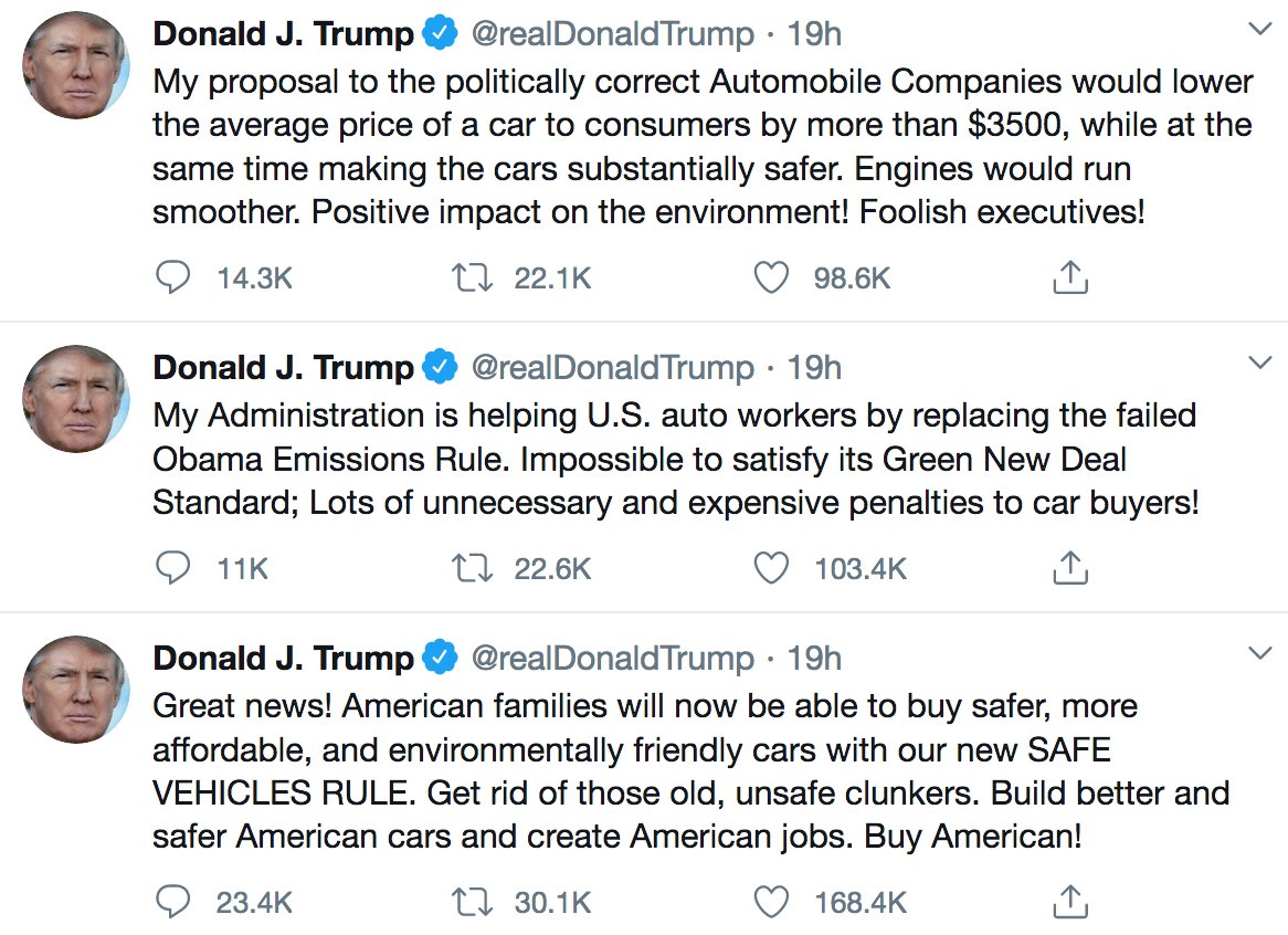 Dana_Drugmand's tweet photo. More outright lies from our Liar-in-Chief #CleanCarRule #autoemissions #airpollution #climatecrisis #publichealth @KochvsClean https://t.co/G1VS4wGcQP