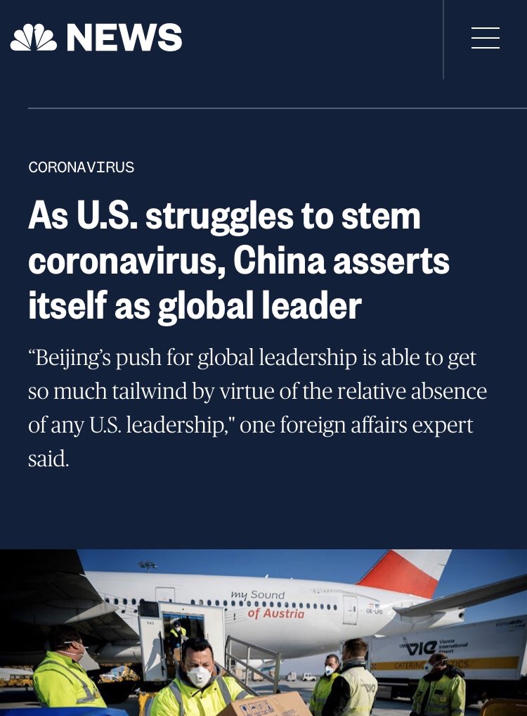 Could it be all the praise the media heaped on China for their “assistance” that, spoiler, doesn’t work?