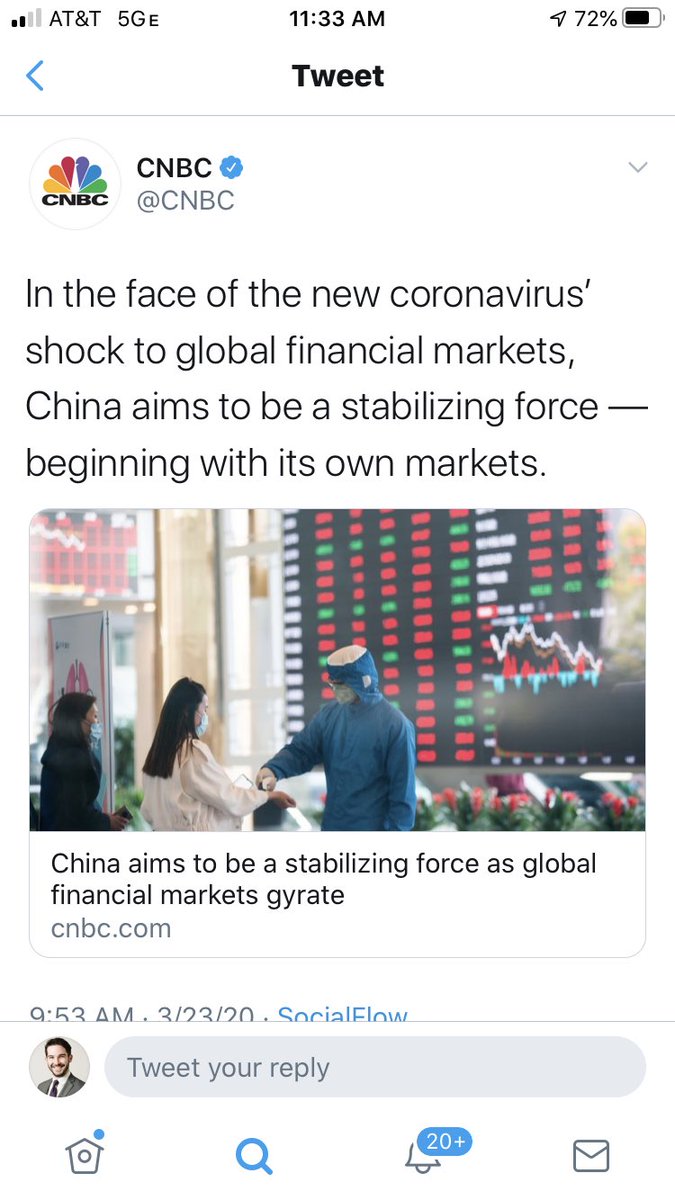 I wonder if it has anything to do with all the praise the media has given to China’s recovery? And, of course, they couldn’t let a good crisis go without reiterating that Orange Man Bad