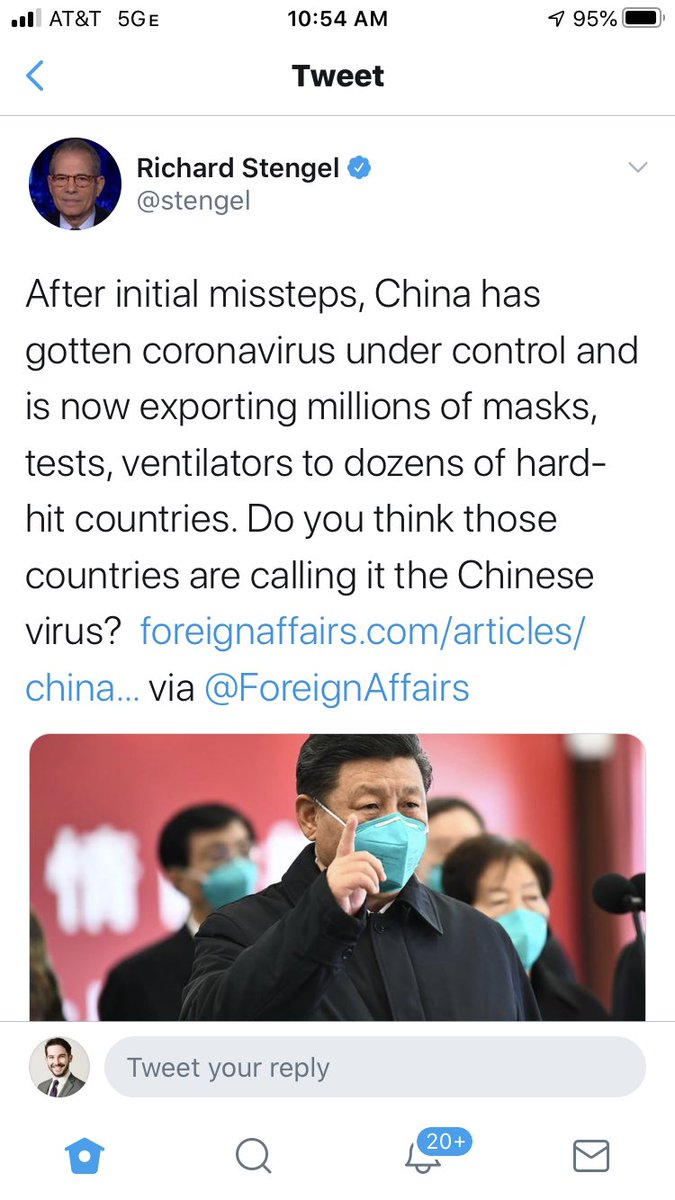 I wonder if it has anything to do with all the praise the media has given to China’s recovery? And, of course, they couldn’t let a good crisis go without reiterating that Orange Man Bad