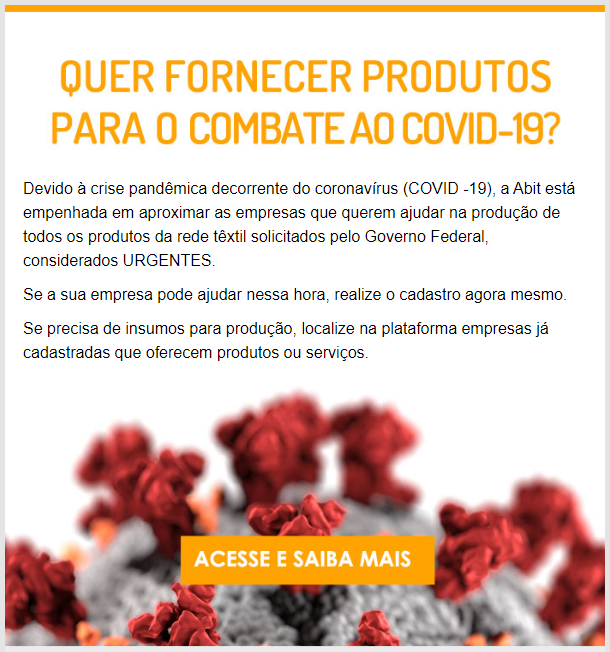 MicrodataSistem's tweet image. DICAS MICRODATA - COVID19
A Abit (Associação Brasileira da Industria Têxtil e Confecção), criou um portal para aproximar as empresas que querem ajudar na produção de todos os produtos da rede têxtil solicitadas pelo Governo Federal, considerados URGENTES.
#todoscontraovírus
