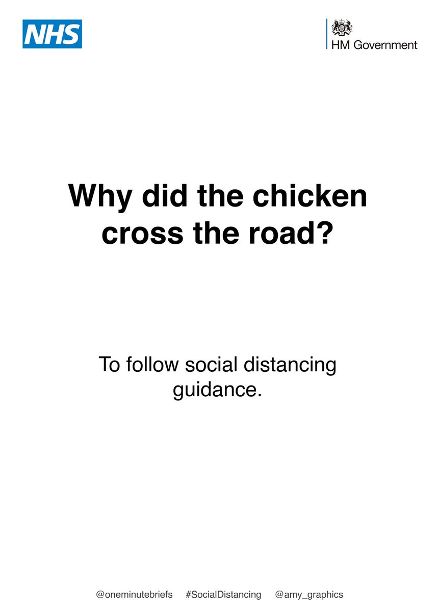 Amy_Graphics's tweet photo. @OneMinuteBriefs @ITVPeston @LoveYourNHS #SocialDistancing Common jokes but make the pun social distancing... because having a laugh during these tough times gets us through :) https://t.co/yll5xhRi4z
