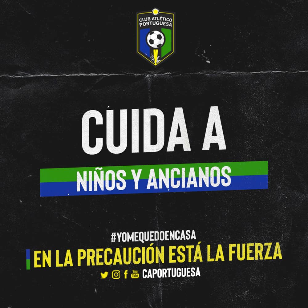 CAPortuguesa's tweet photo. ¡ES MOMENTO DE CUIDAR A LOS MÁS VULNERABLES! 💚💙

#FuerzaAtletica | #1Abr | #FelizMiercoles https://t.co/qBgxPtU22F
