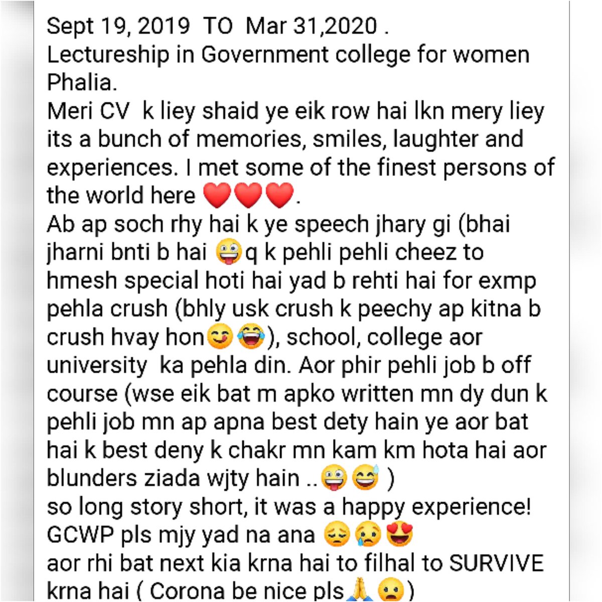 AmmaraMaqsood7's tweet photo. Officially Bayrozgaar Now😅🤭
@Maham78079273 🤝
#Job #GCWP #HappyExperience https://t.co/tp7dpAIdy7