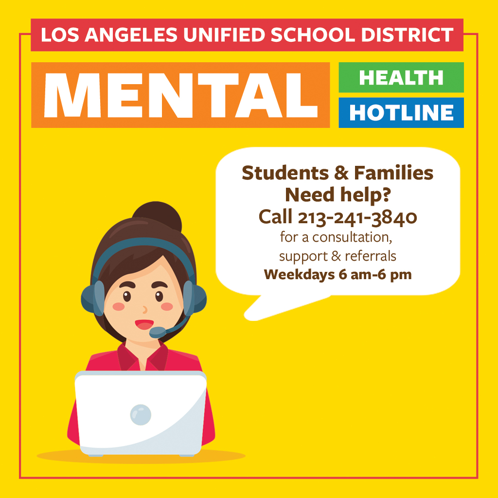 Los Angeles Unified Launches Mental Health Hotline To Help Students and Families - Their world has been turned upside down and we need to make sure students have the support they need. bit.ly/2X0I0La
