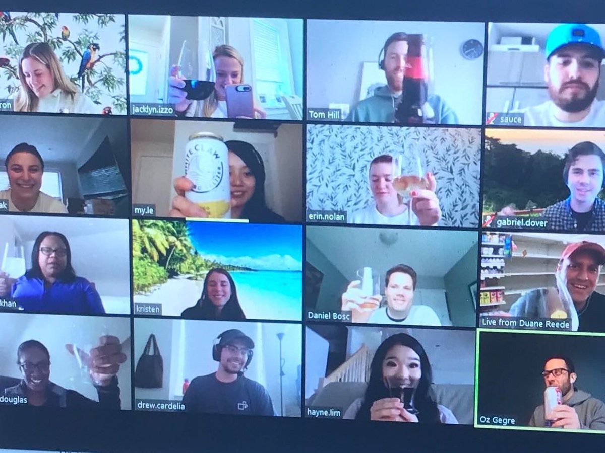 IndexExchange's tweet photo. Social Distancing: ✔️
Successful virtual team meetings and digital happy hours: ✔️
Keeping spirits high: ✔️
No #HumpDay blues around here! #IXLife #WorkFromHome https://t.co/mrumManlqm