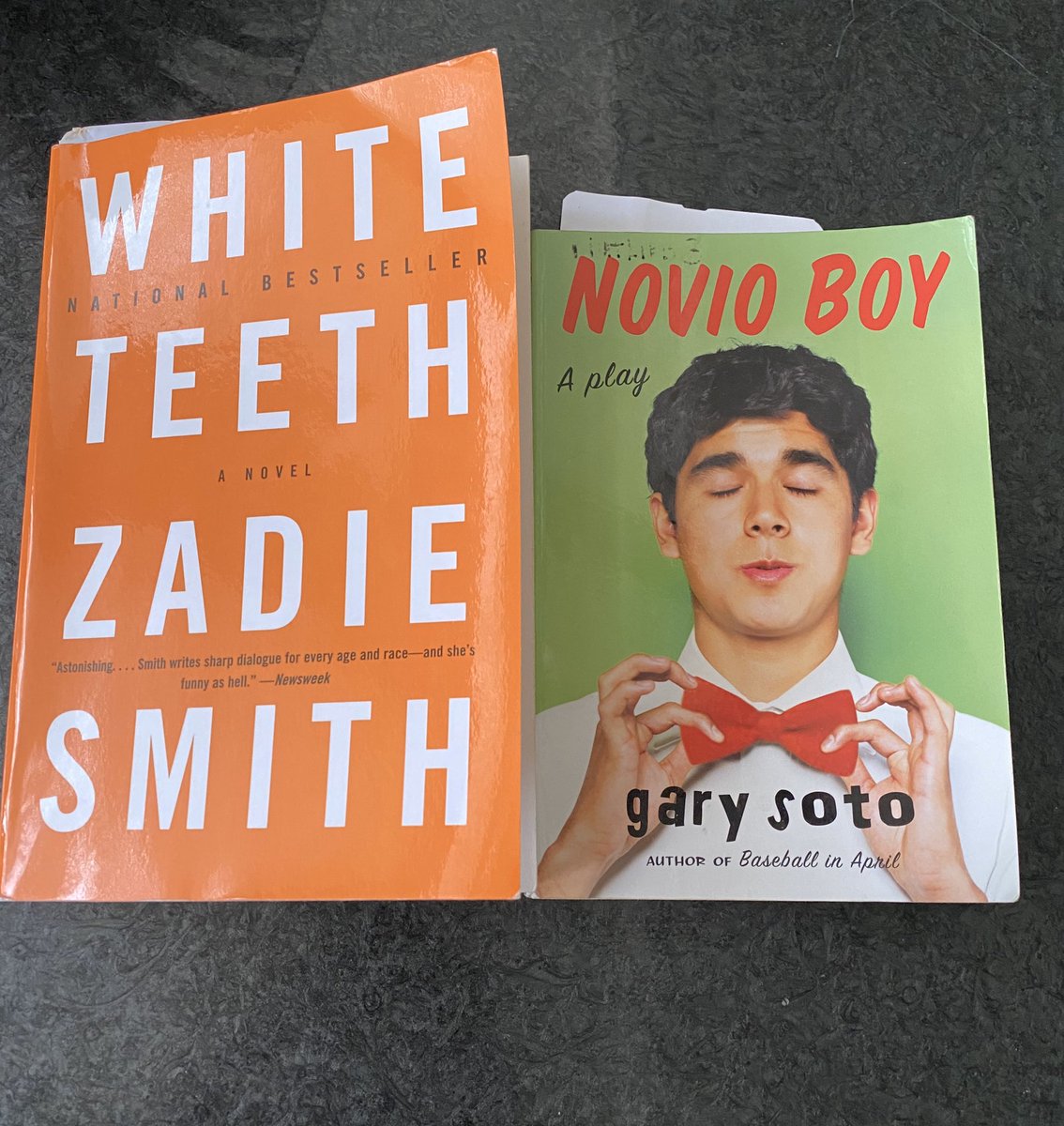 I like to read my books like I watch my shows. One light-hearted and entertaining and the other requires more investment and intellectual challenge. Novio Boy by Gary Soto and White Teeth by Zadie Smith are both great reads! #SpiritWeek #WhatYaReadingWednesday @IDEA_at_Fannin