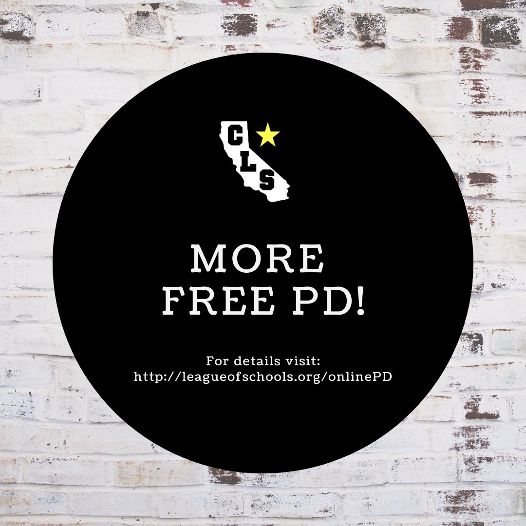 JoinCLMS's tweet image. Next week we have free sessions on using Google Meet and Google Classroom for remote learning! Register today! leagueofschools.org/onlinePD
#leagueofschools #caedchat #keeplearningca #teachers #principal #remotelearning