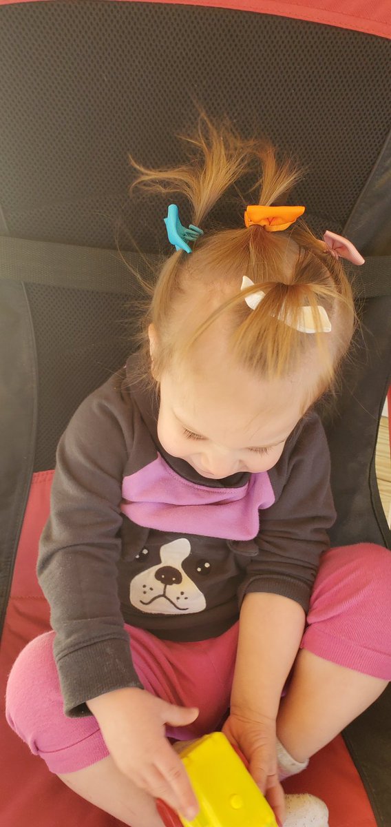 Crazy hair day...with an almost two year old! 😪 <a href="/CreekViewElem/">Creek View Elementary School</a>