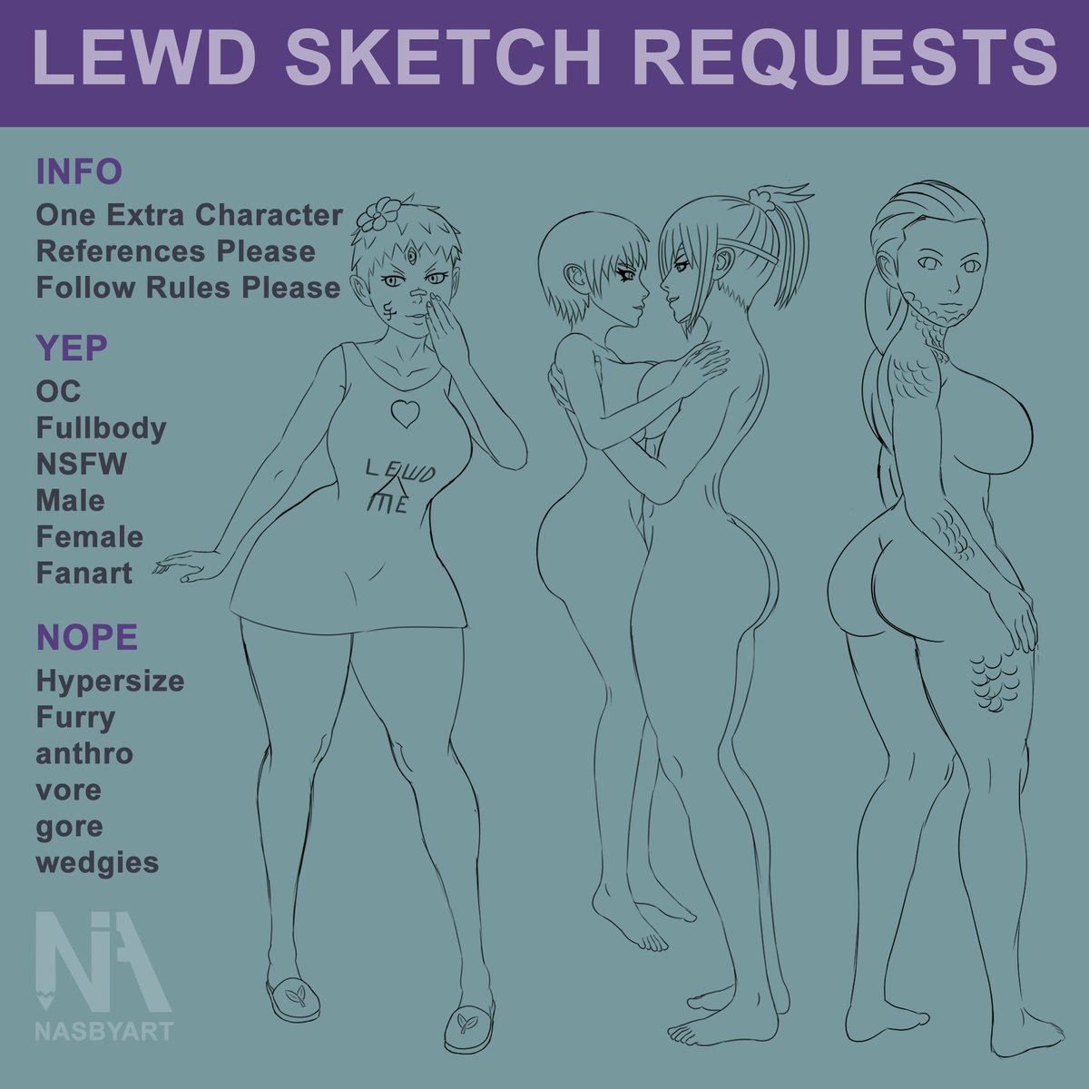 I'm so close to 300 followers.I opening sketch request for followers only!!!Also if you get a sketch request I will take $3 off if you want to upgrade to commission. #nsfw  #Requests  #commissionsopen  #digitalart  #wip  #sketch  #yuri  #oc  #originalcharacter  #ecchiart  #smallartist