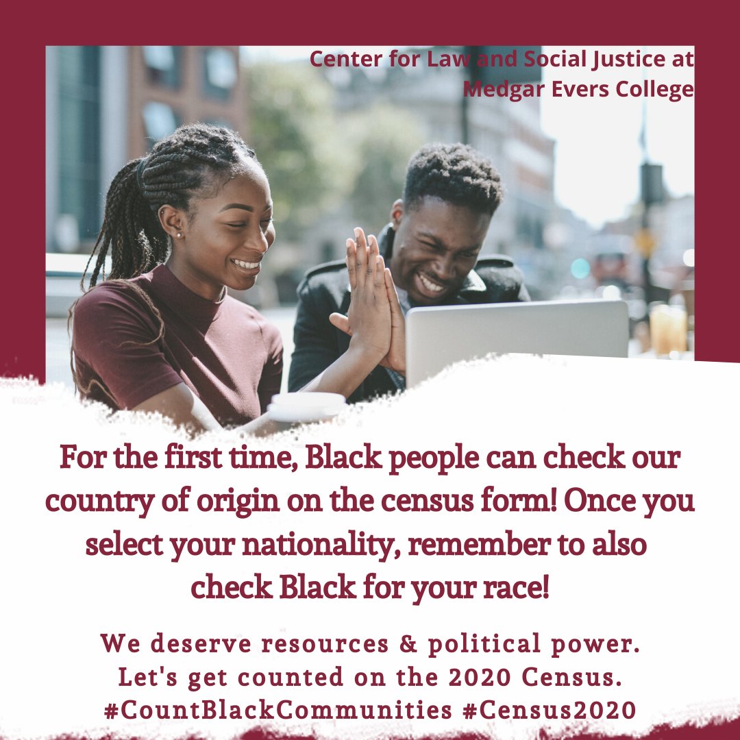 CLSJ_MEC's tweet photo. For the first time ever, Black people can rep their roots on the Census by checking their country of origin. Select your nationality, then #CheckBlack for your #race. Today on #CensusDay, complete #Census2020 and get counted. #CountBlackCommunities #CensusJustice https://t.co/aURodC96R1