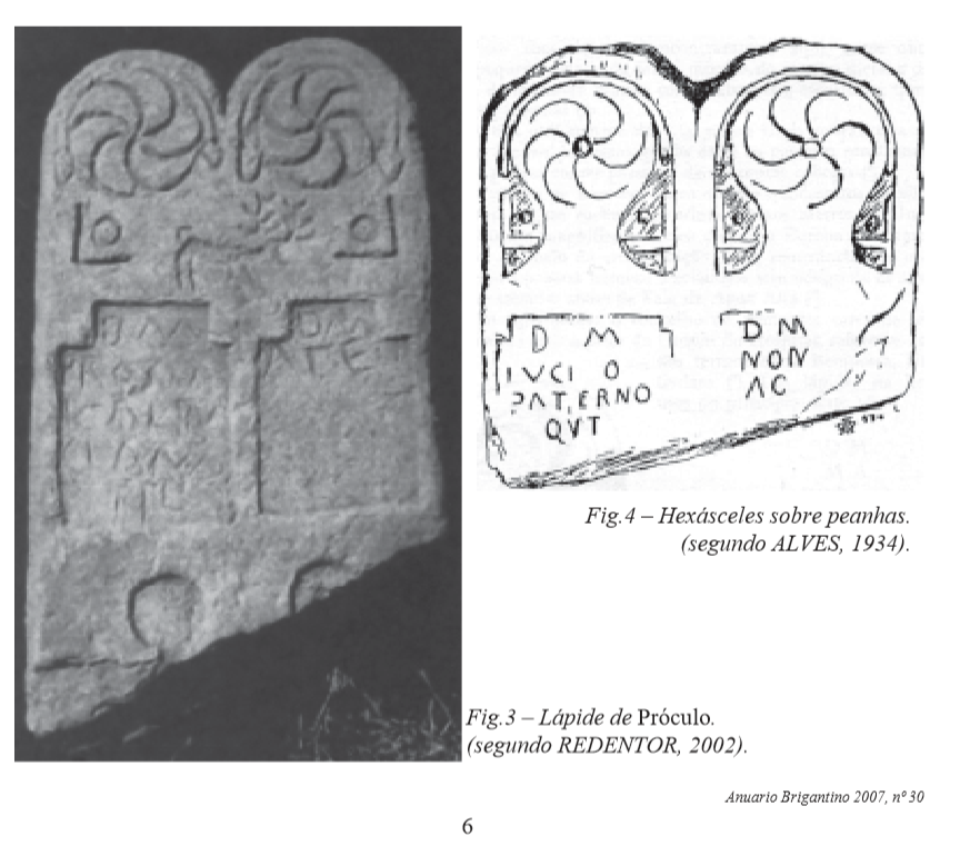 2/ The Lusitanian and Gallaecian funerary stones are all rather similar. Swastikas, spirals and triskelions are common symbols found in them. We can also see depictions of the dead adorned with torcs, neck rings often worn by Celtic people. Yew leaves are another common engraving