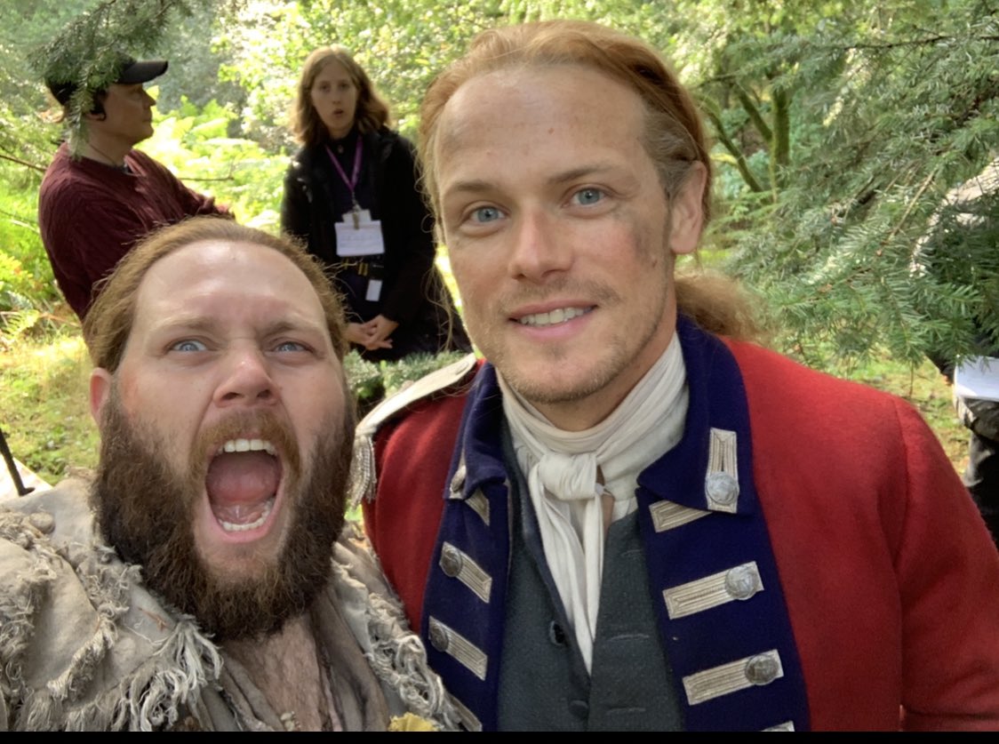 TheKyleRees's tweet photo. Show them your game face bro! @SamHeughan ๐๐๐๐ป๐๐ป @Outlander_STARZ #BTS #colonelfraser #JQM #Outlander https://t.co/e3VB5yfjI4