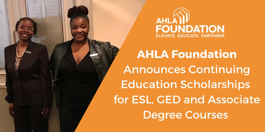 AHLAFoundation's tweet photo. The @AHLAFoundation is excited to announce NEW scholarships to help hotel workers who wish to continue their education by learning ESL, obtaining their GED, or taking Associates degree college courses through our partnership with @Pearson Accelerated. https://t.co/PcxxbD6YTf https://t.co/aquSbR37e0
