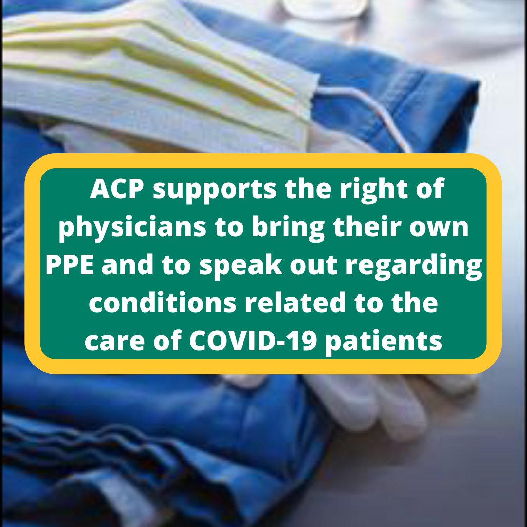 ACPIMPhysicians's tweet photo. Internists Say Physicians Can Bring Their Own #PPE and Speak Out on #COVID19 Care Conditions https://t.co/iM0kFwcNZI. 

ACP continues to urge federal, state and local authorities to ensure that there is an adequate supply and distribution of PPE.

#silentnomore #GetUsPPE https://t.co/KjY1KhKmqS