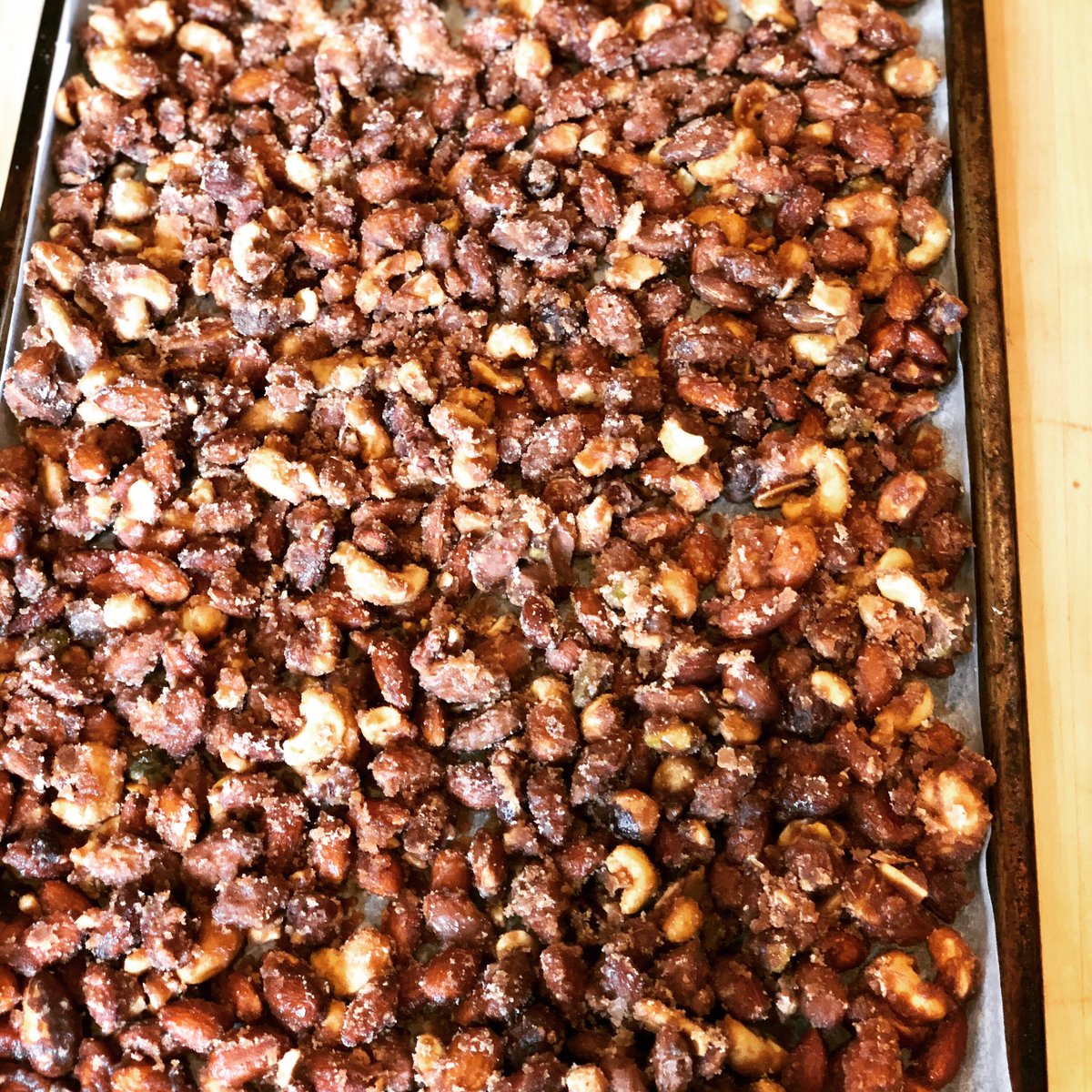 Found 3 open containers of nuts in the pantry so I candied them! #candiednuts #nuts #dontwastefood