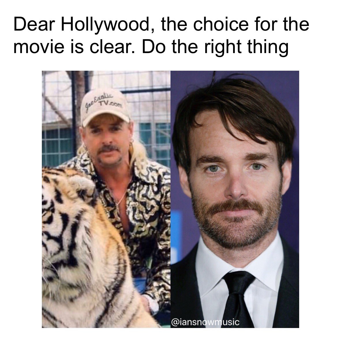 iansnowmusic's tweet photo. Joe exotic looks like will forte dressed up as a tiger trainer @EX0TICJOE @OrvilleIV @tigerking https://t.co/XNDYazsn60