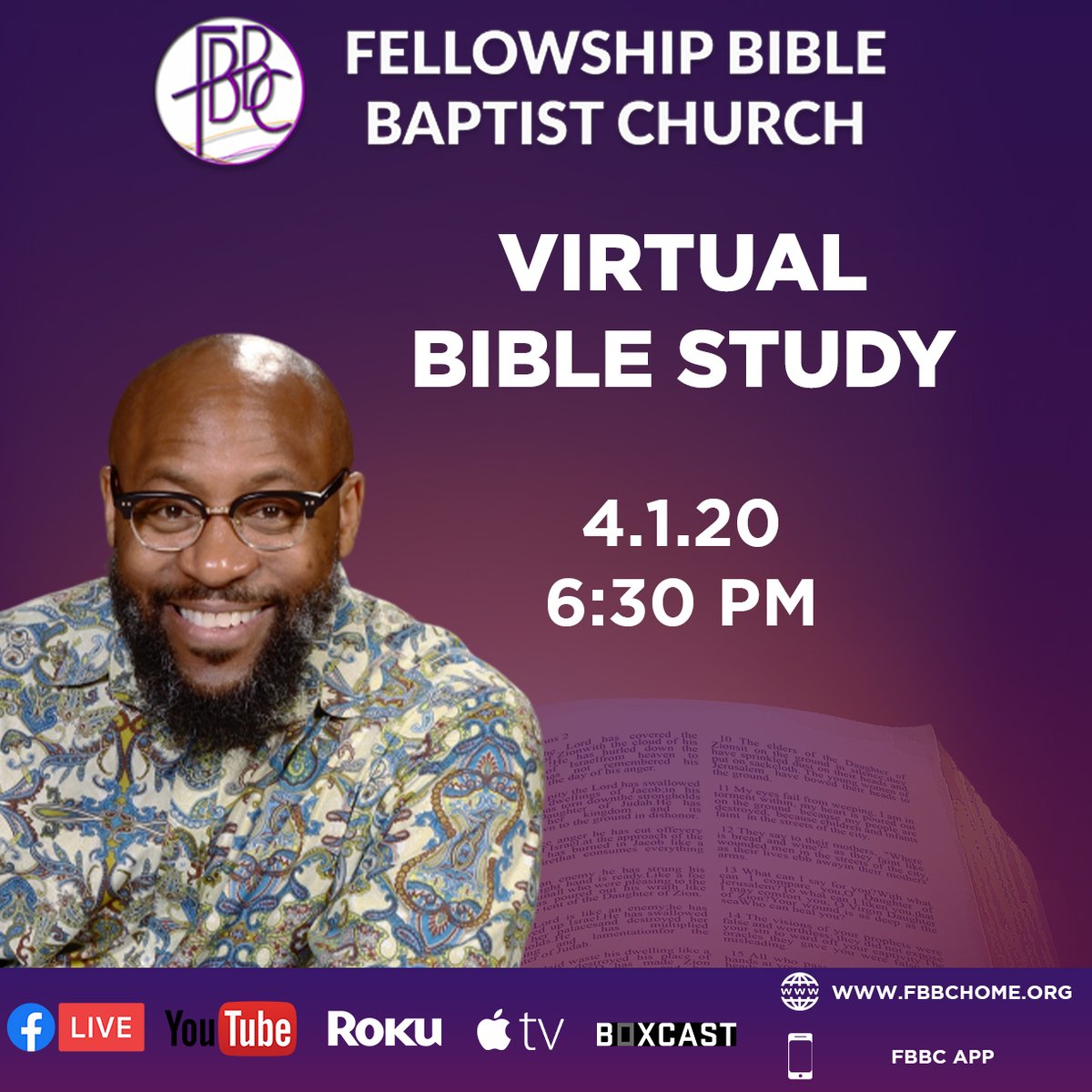 FBBC31093's tweet photo. Join us in less than 2 hours as we go LIVE from The Ship! Invite at least 5 people to join you as we go deeper into God's Word together!
#WeStudyAtTheShip
#VirtualBibleStudy
#FBBCSpiritWeek
#FBBC40GodGotThis https://t.co/UMhA9wle7E