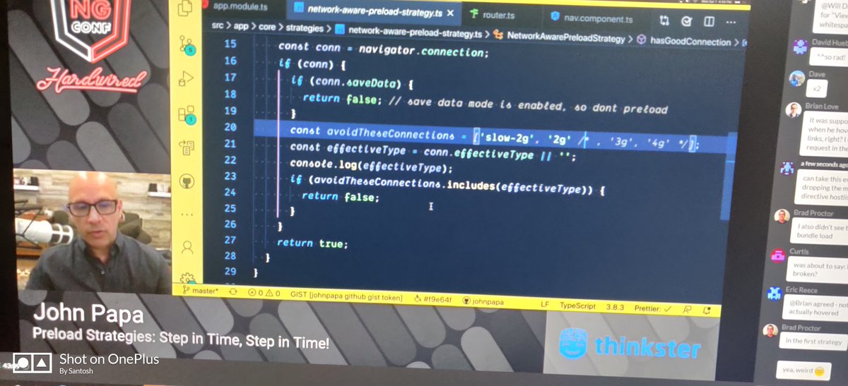 SantoshYadavDev's tweet photo. Wow this network aware preloading strategy looks 🔥 thanks @John_Papa #ngconfHardwired https://t.co/AO8a9w1Rtu