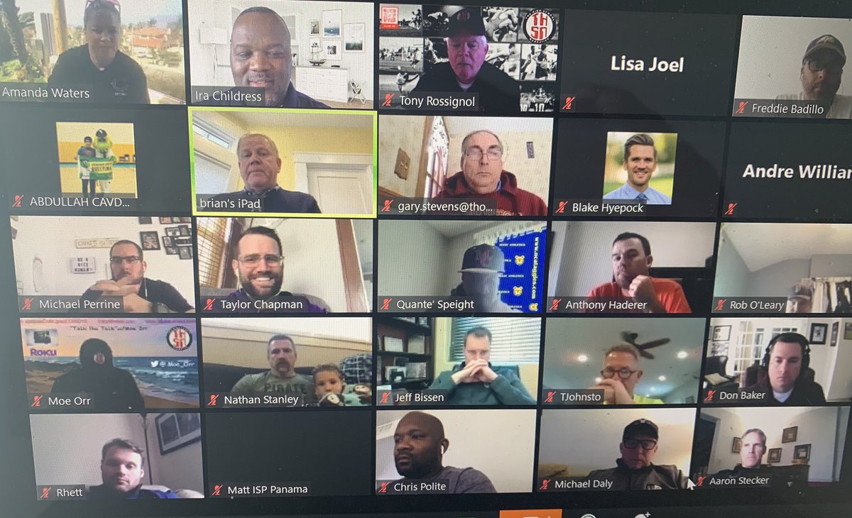 Had another great Zoom call today with 200 athletic directors from around the country. We also had a special guest on to talk about the college recruiting process. Thanks to my friend, Notre Dame’s head football coach Brian Kelly, for joining us and providing great insight.