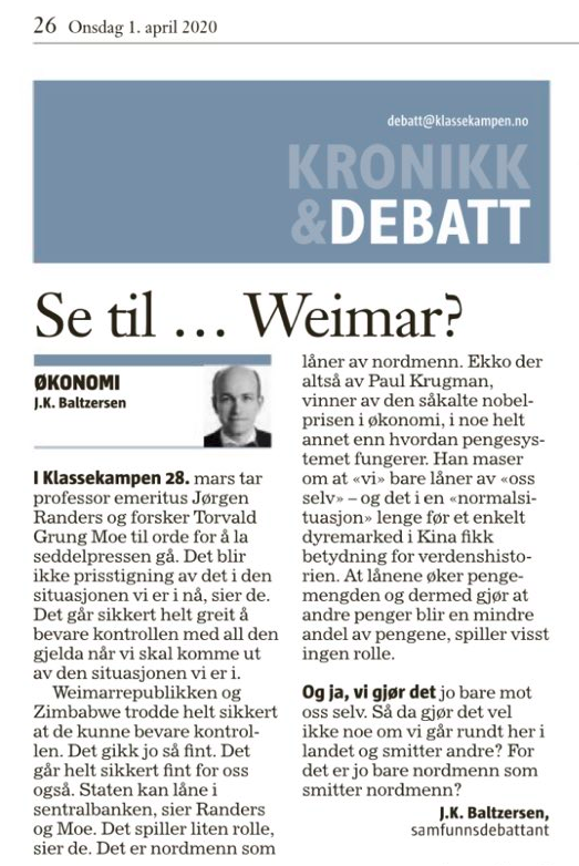 Redaktør av #GrlFrihet (#Grunnlov og #frihet), <a href="/jkBaltzersen/">J.K. Baltzersen</a>, har replikk idag i <a href="/Klassekampen/">Klassekampen</a> til Randers og Moe på kronikkplass lørdag. #satire #sarkasme #ironi
#pengepolitikk #sentralbanken