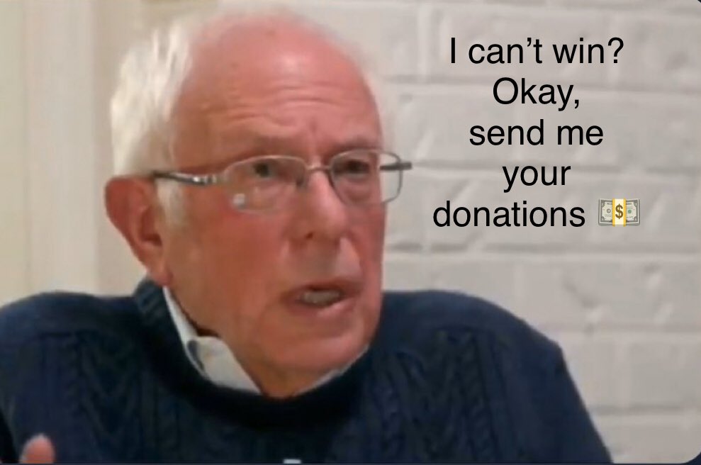CireAmai's tweet photo. @dr_juicepouch @sphynxonyx1 @TheView @BernieSanders โWe are assessing our campaign,โ!
Lol ๐
He canโt spin out of this foolishness anymore, we know the #ScammerSanders playbook https://t.co/akRRr8zp4Q