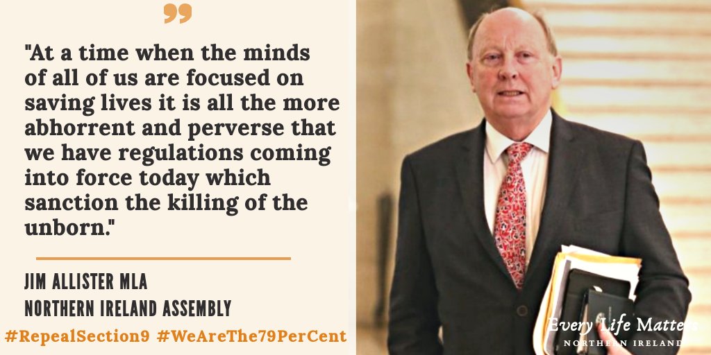 RockofLifeNI's tweet photo. @JimAllister @niassembly #StrongmendefendLife π
We applaud you Jim Allister MLA, for defending the right to life in Northern Ireland.
It will not be forgotten by the 79% of respondents from NI, who opposed Westminster's barbaric regime. π³
#WeAreThe79PerCent #RepealSection9 https://t.co/AImexXY1kN