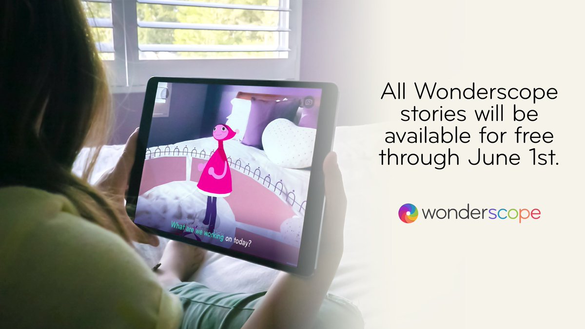 With everyone spending extra time at home, we want to help. 

Wonderscope is making all stories free from now through June 1st. We hope this makes reading at home a little more fun, interactive, and joyful. Sending love, light, and stories to you all❤️🚀
 
- The Wonderscope Team