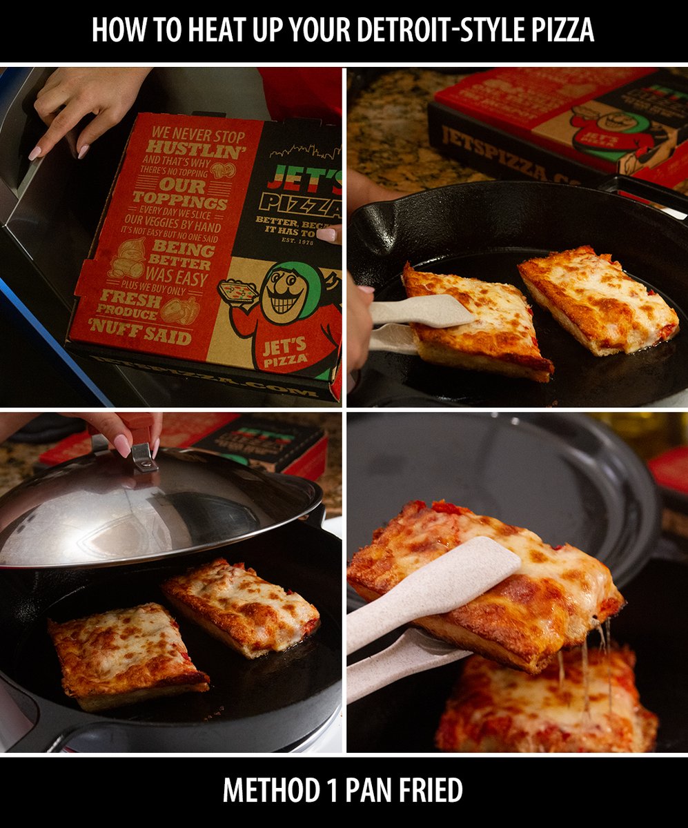 Jet S Pizza On Twitter Very Important Information Below Here S How You Can Reheat Your Detroit Style Slice For That Perfect Crispy Crust
