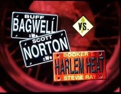 WayneBe00932411's tweet photo. Half decent opener, Harlem heat getting the win after Booker T side kicked Scott Norton &amp; Jaclyn held Norton’s leg   For the 3 count 3.5/10 https://t.co/ZAoyAS8Gci