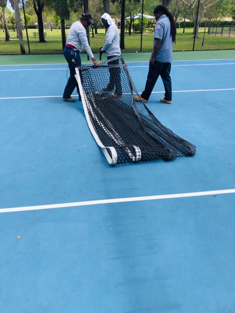 CoralSpringsFL's tweet photo. Sadly, to prevent persons from gathering, especially to play sports like volleyball & basketball, our Parks & Rec staff removed netting throughout our parks. We look forward to the day we reopen our parks. #SaferAtHomeCS https://t.co/DH3tulPJPx
