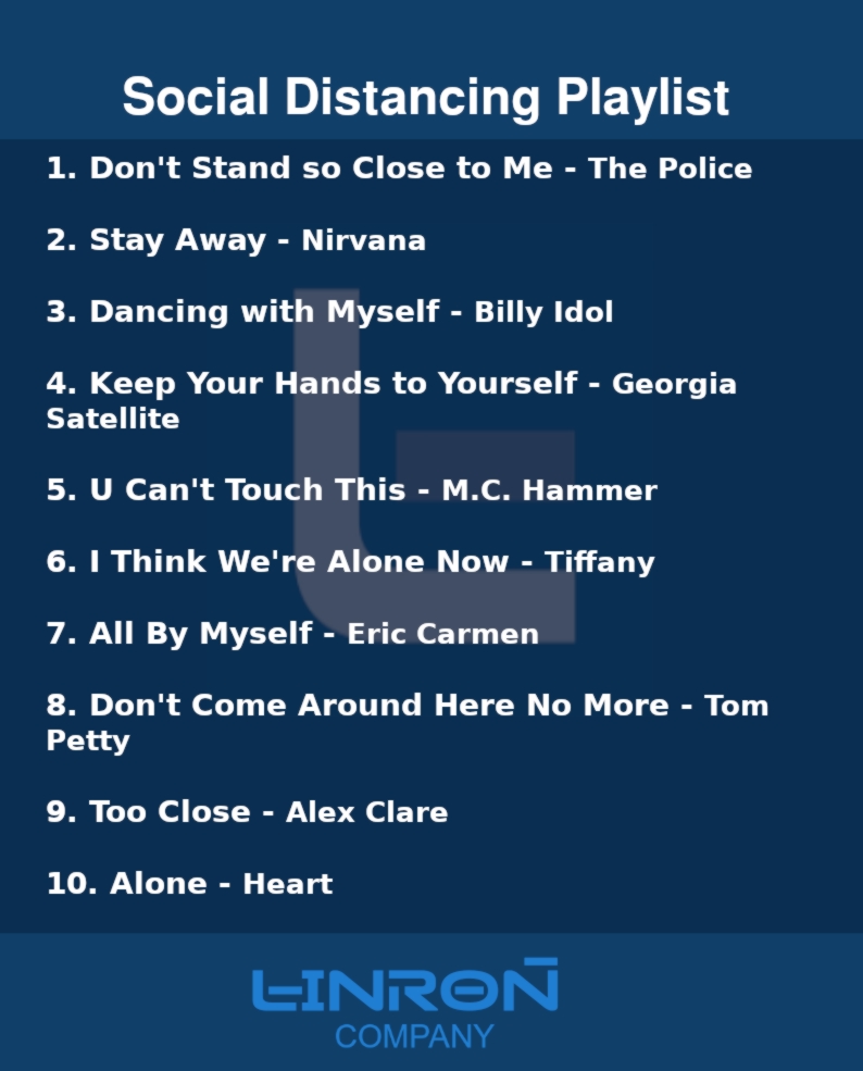 LinronCompany's tweet image. Right tunes for the occasion. #Social_Distancing #QuarantineLife  #Playlist @LinronCompany