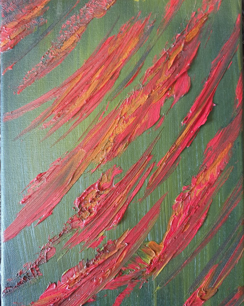 Zimbochicky's tweet photo. Updating old paintings. Just adding orange to this one. I call it RAGE. Painted it when I was in a very dark place. #abstractart #abstractpainting https://t.co/JZr55Emx4i