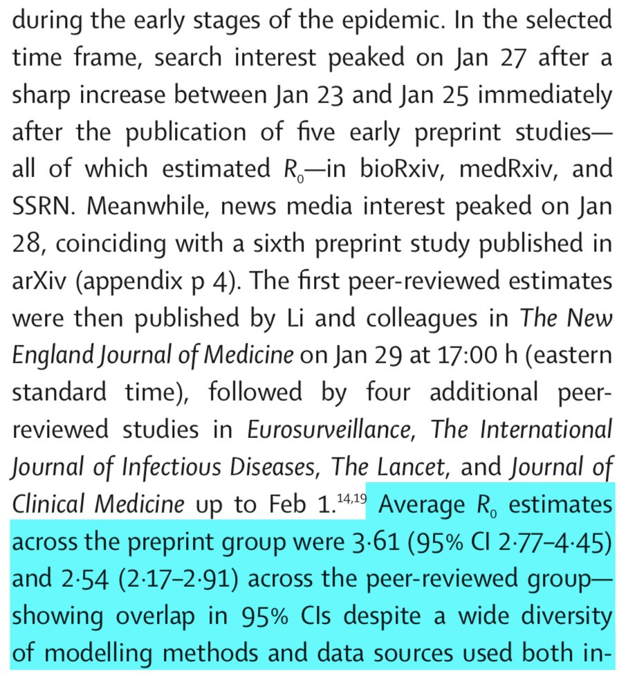 As an example, the following is from a study that looked at potential transmissibility (R0) estimates from preprints & peer-reviewed articles from *January*. To pretend like no one had any idea until recently bc of Chinese data cover-ups is ludicrous.  https://www.thelancet.com/pdfs/journals/langlo/PIIS2214-109X(20)30113-3.pdf