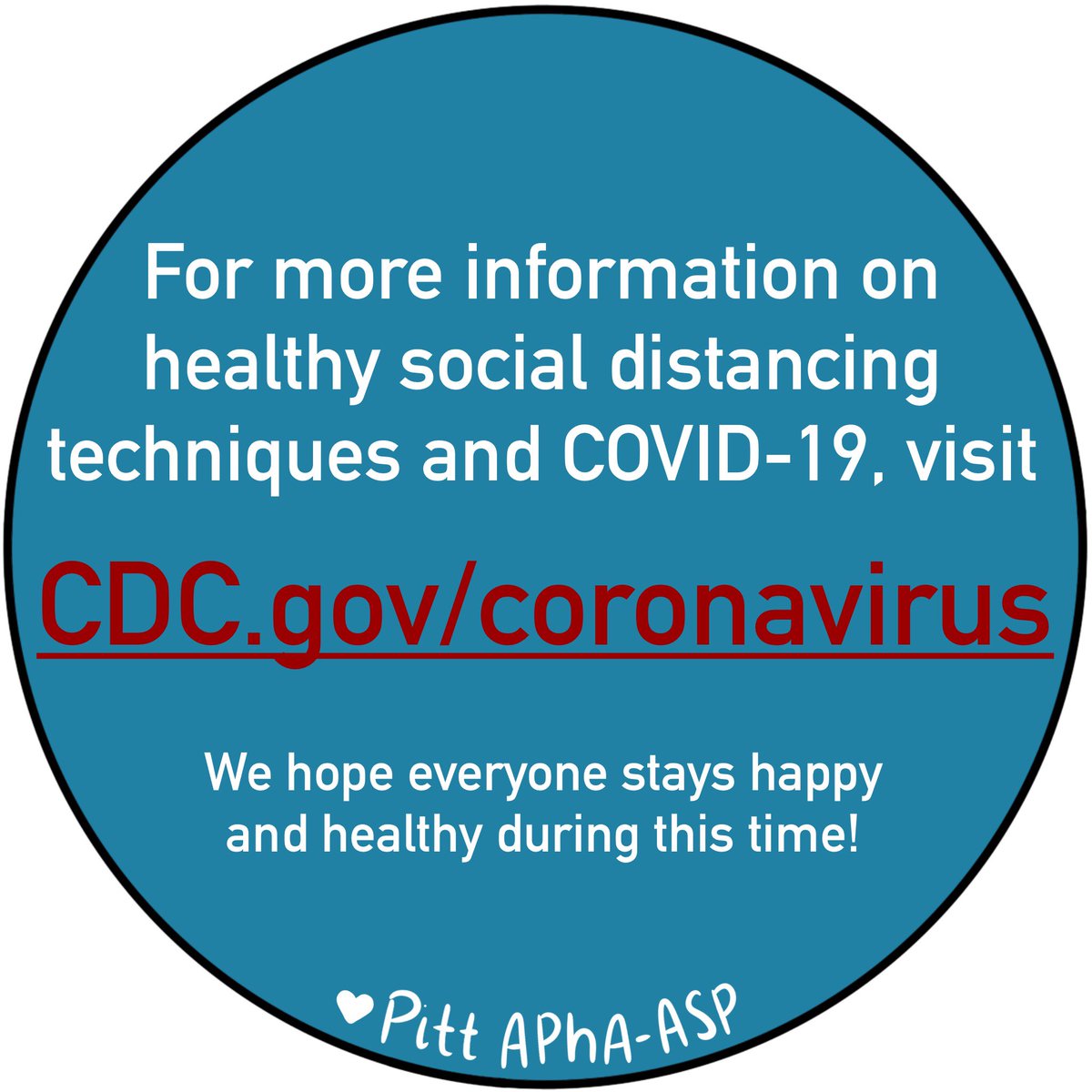 PittASP's tweet photo. Pitt APhA-ASP made these graphics to show how to practice healthy social distancing. We hope everyone is staying happy and healthy! 💙 #pittaphaasp #APhA #APhAASP https://t.co/rvVnd4pOvN