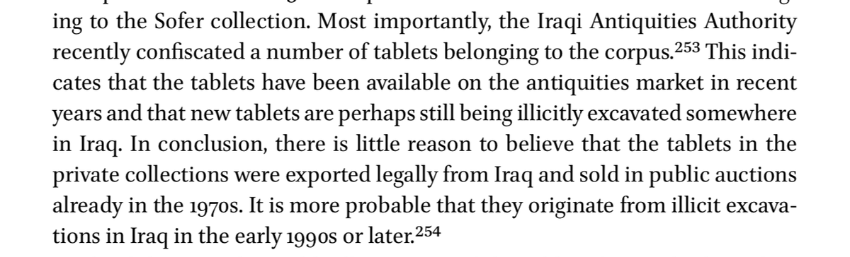 Alstola notes several lines of evidence that in fact these tablets emerged more recently than the 1970s -- probably starting in the 1990s.This would place their removal in the aftermath of the Gulf War, when there was a spike of Iraqi antiquities on the market.