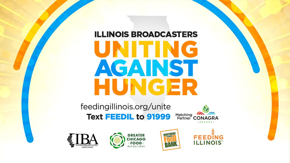 FoodDepository's tweet photo. Thanks to everyone who has joined with TV & radio stations across IL to help food banks respond to the rising need! There's still time to help. @ConagraBrands is matching ever $ donated up to $100K! Donate now: https://t.co/XgZdcfBsTX #FEEDIL https://t.co/qqapT14a0J
