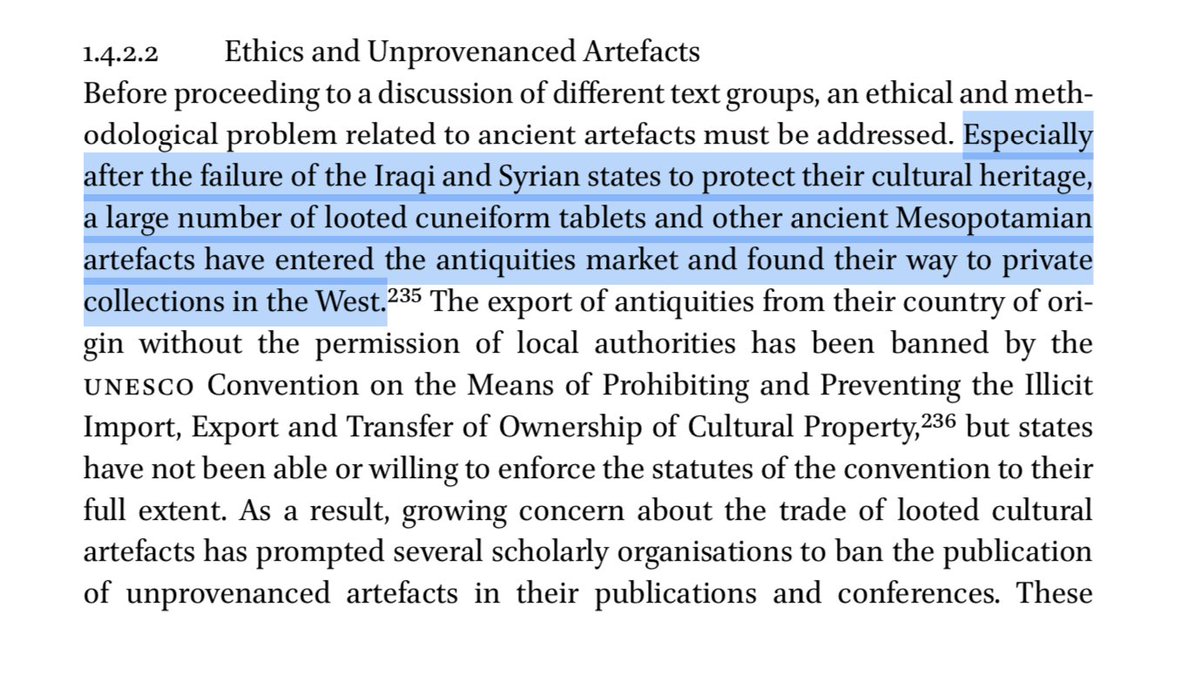 But at the same time, Alstola makes the tablets themselves the agents of their own entry to collections outside of Iraq -- note the formulation "found their way to private collections", often used elsewhere to remove responsibility from dealers & collectors.