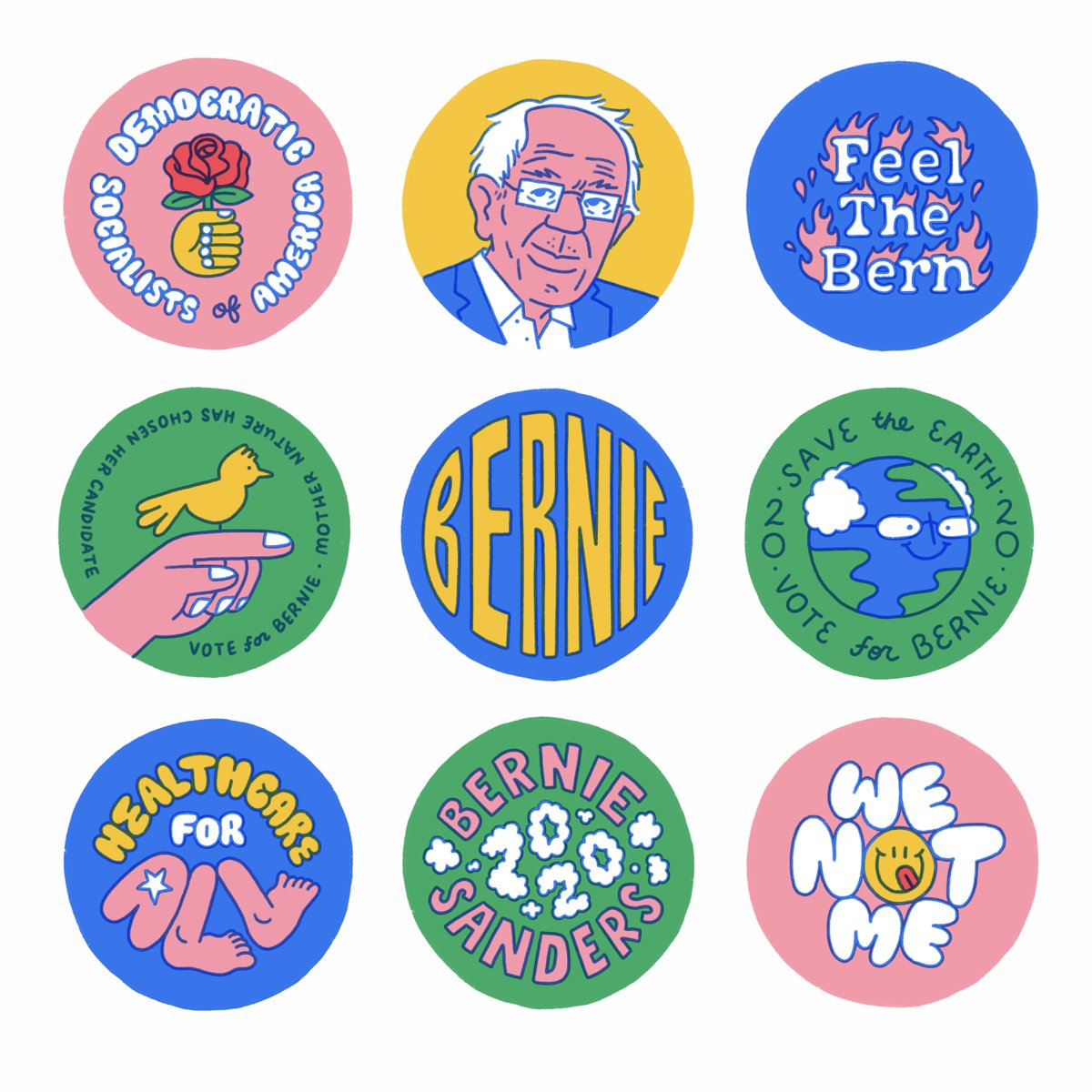 Artists For Bernie Sanders (@artistsforbern) on Twitter photo Oakland based cartoonist @BrandonLand_ designed a plethora of <a href="/BernieSanders/">Bernie Sanders</a> buttons!
––
Join the movement by tagging your posts #ArtistsForBernie to be featured.
#BernieSanders #Bernie2020
#ArtForAll #NotMeUs #FeelTheBern
#DemocraticSocialistsOfAmerica
#HealthcareForAll #WeNotMe Oakland based cartoonist @BrandonLand_ designed a plethora of <a href="/BernieSanders/">Bernie Sanders</a> buttons!
––
Join the movement by tagging your posts #ArtistsForBernie to be featured.
#BernieSanders #Bernie2020
#ArtForAll #NotMeUs #FeelTheBern
#DemocraticSocialistsOfAmerica
#HealthcareForAll #WeNotMe