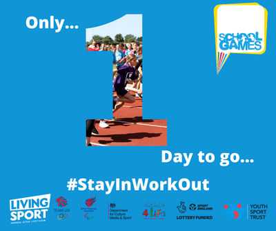 cambspborosg's tweet photo. 1 more day! Cannot wait till tomorrow for our First Ever Virtual School Games!!! Tune in tomorrow at 9 for the first teaser! The event will start at 10am! #Yourschoolgames #StayInWorkOut https://t.co/jO5hbAVmzV