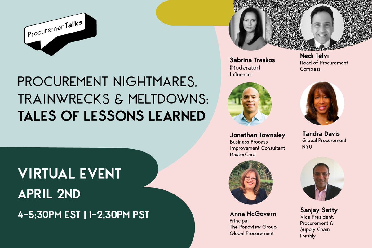 Need something to get your mind off what's on everybody's minds these days? 

Join Synertrade for  #ProcuremenTalk ...Virtual!  The "venue" and dress code might be different, but the topic still promises to be informative and the panel entertaining.  
rsnetwork.com/events/procure…