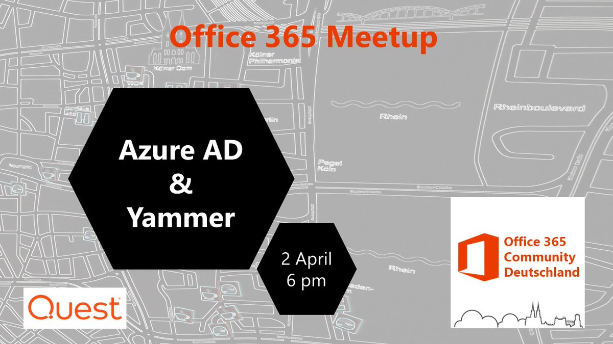 Morgen geht es wieder los...

Mit the one and only <a href="/ragnarh/">Ragnar Heil (MVP)</a> mit zwei tollen Vorträgen zu #Azure Active Directory und #Yammer.🤩

Wir freuen uns auf euch!

Anmelden könnt ihr euch für das Online Event hier: meetup.com/de-DE/Office-3…

<a href="/Quest_EMEA/">Quest EMEA</a> <a href="/Office365UG_de/">Office 365 Usergroup</a> #YearofYammer