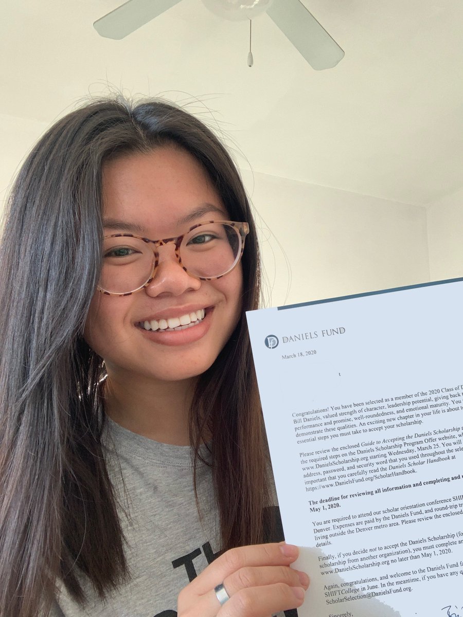 #SeniorSpotlight Drumroll. Join us is Celebrating, Tam on receiving the <a href="/Daniels_Fund/">Daniels Fund</a> scholarship! While the end of Tam's senior year looks different than expected, we want to highlight her hard work and bright future. We are proud. Give Tam a big round of applause! #Classof2020