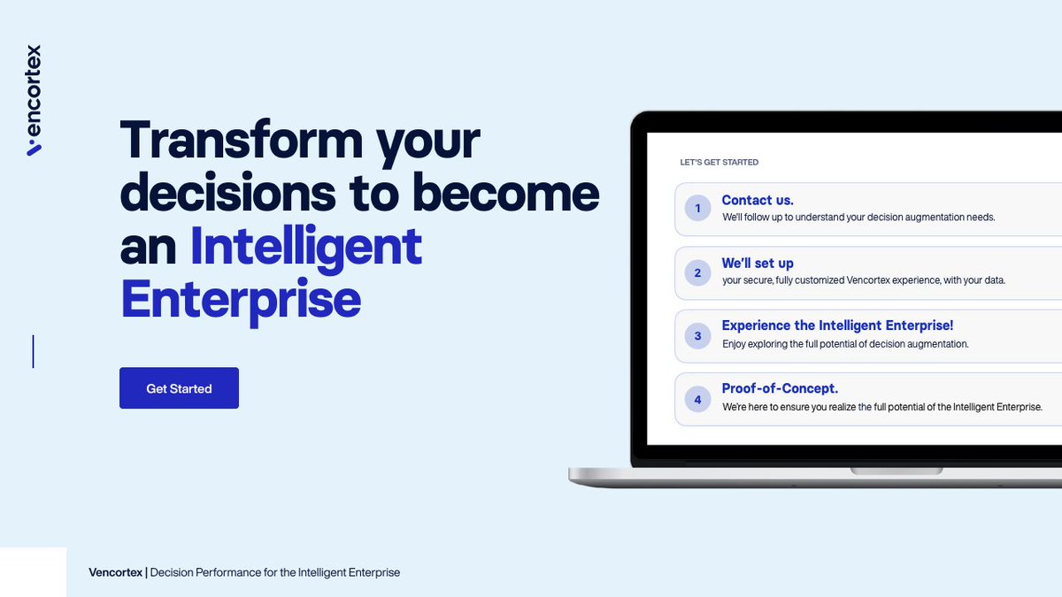 vencortexHI's tweet image. Transform your business with decision augmentation!
Powered by human intuition. Augmented by AI.

#hybridintelligence #vencortex #ArtificialIntelligence #intelligententerprise

@DominikDellerm2 @SAP_Accelerator @KPMG @Capgemini  @CapgeminiInvent @BCG